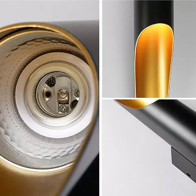 Bedroom Postmodern Wall Sconce Metal Black-gold Wall Mounted Light Fixture