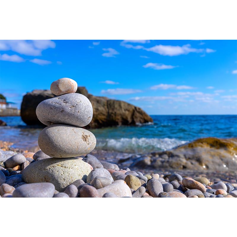 Sea Coastal View Removable Wall Mural for Sleeping Room, Stain Resistant