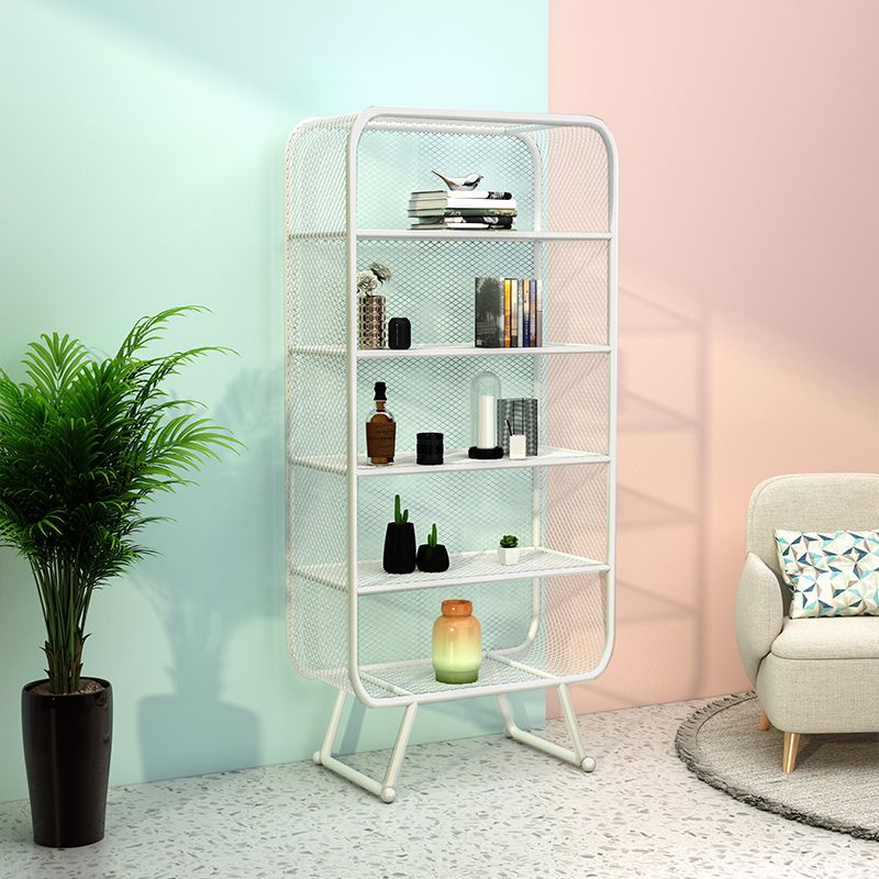 Glam Style Bookshelf Metal Closed Back Shelf Bookcase for Home Use