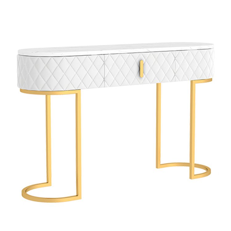 Glam Marble Console Table Golden Iron Console Sofa Table for Hall