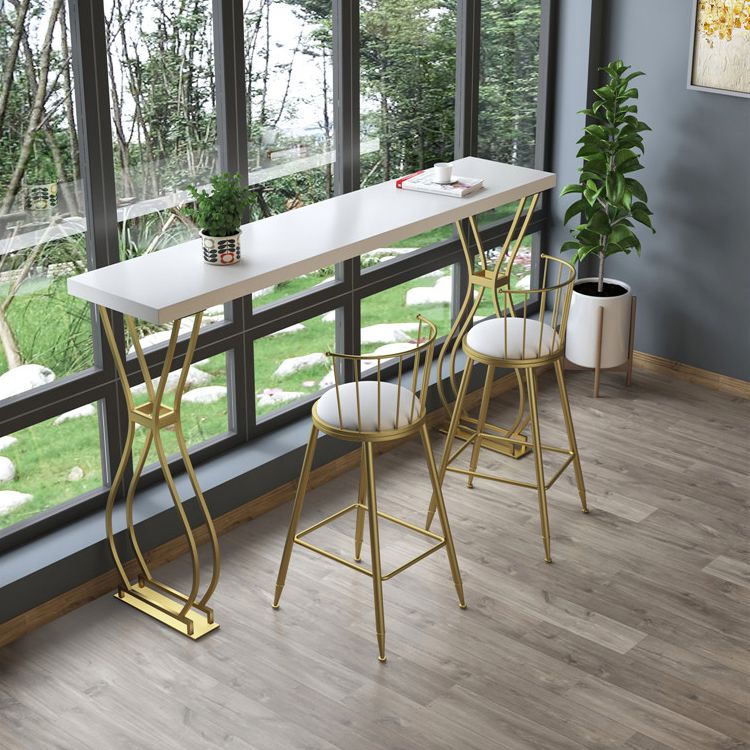 Glam Style 42-inch Height Bar Table Wood Top Pub Table for Living Room