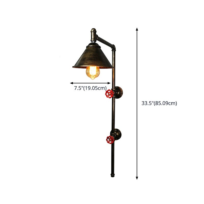 Water Valve Metal Sconce Light Fixture Industrial-Style Restaurant Wall Mount Light Fixture