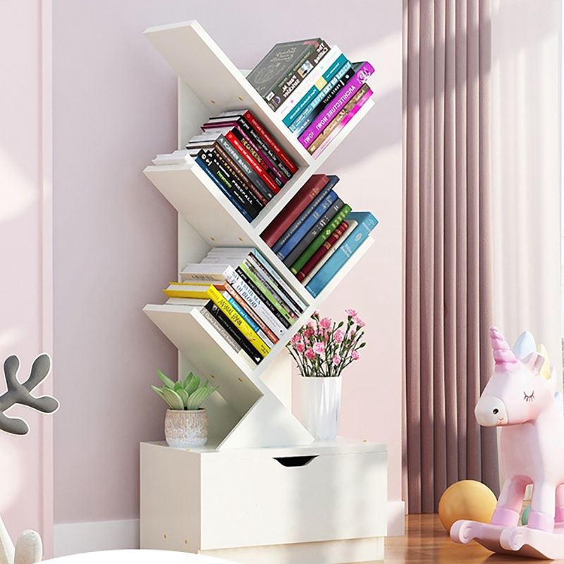Modern Engineer Wood Bookshelf 7.87" Wide Office Shelf Bookcase