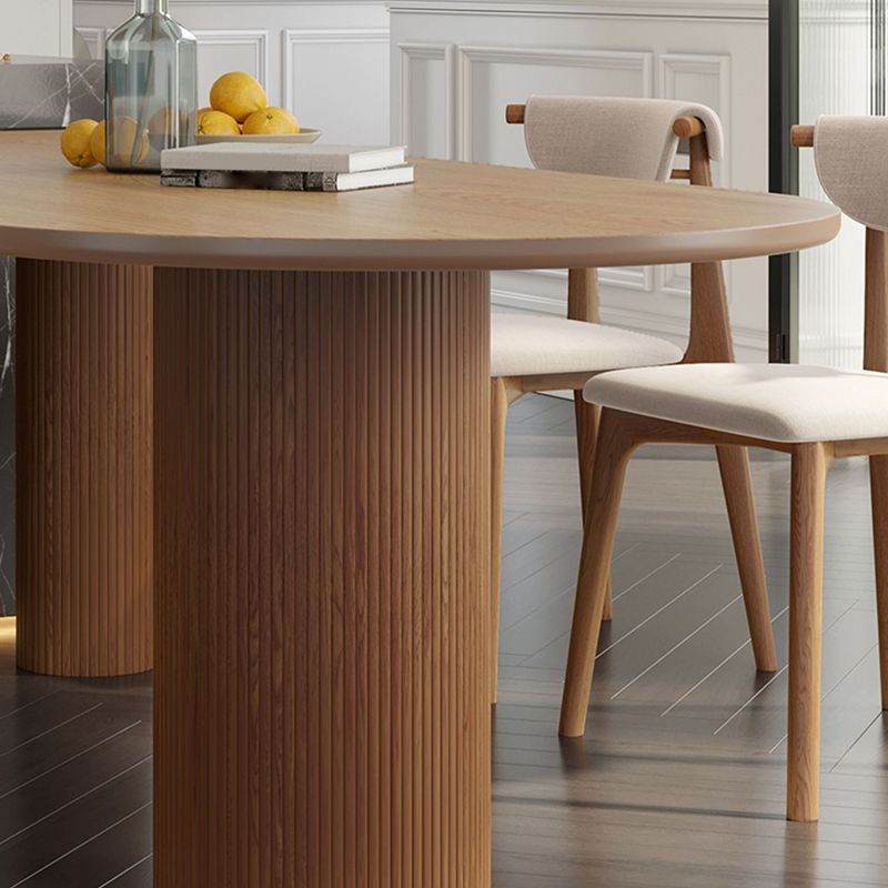 Contemporary Dining Oval Table Dining Wooden Table for Restaurant with Wood Legs