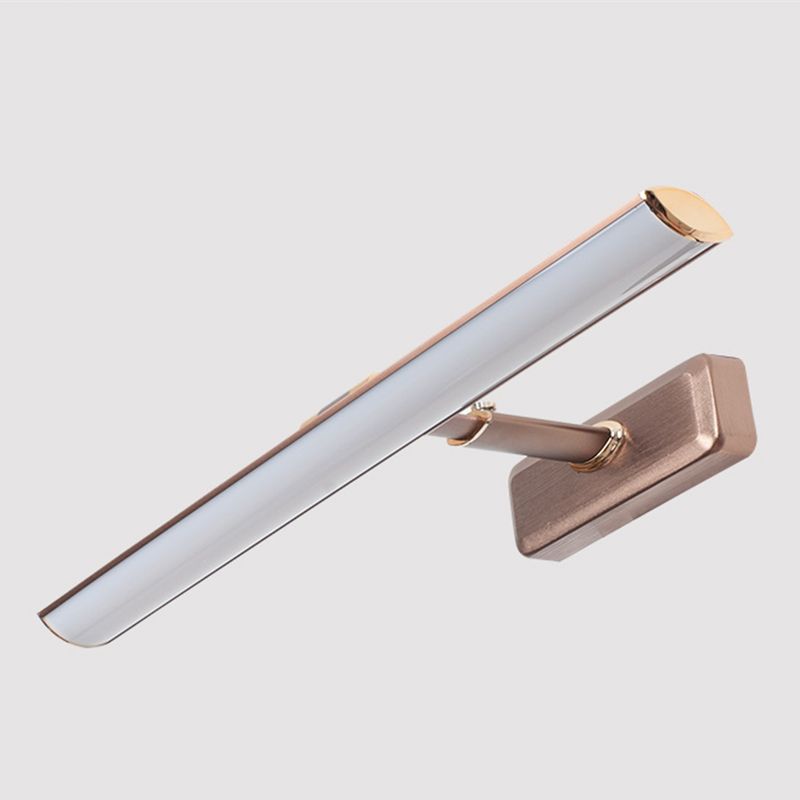 Linear Shape Metal Sconce Light Modern Style 1-Light Mirror Wall Mounted Lighting