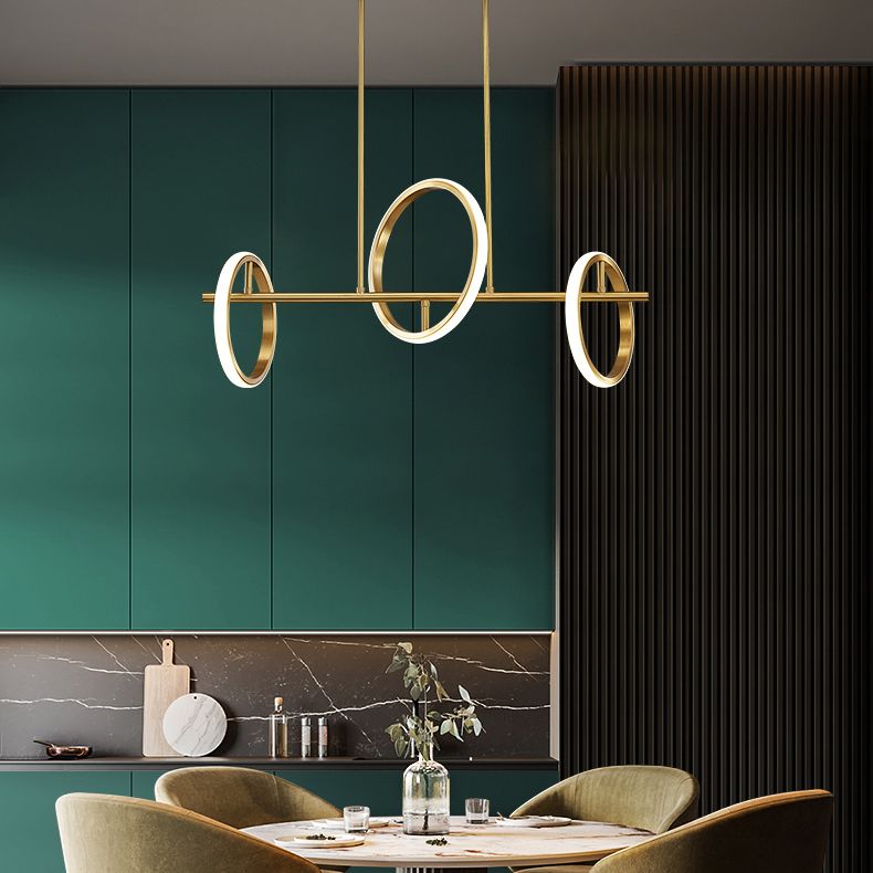 Circle Chandelier Light Fixtures Contemporary Metal Pendant Lights for Kitchen Island