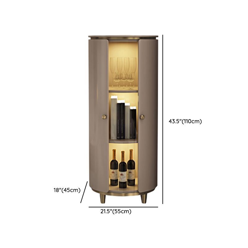 Polished Finish Home Freestanding Wine Holder with Storage Shelves