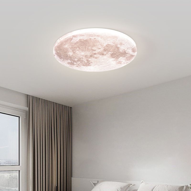 Moon Ceiling Light Fixture Contemporary LED Flush Mount for Bedroom