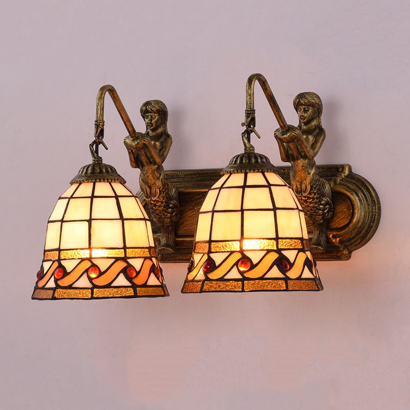 Nordic Style Iron Vanity Light Mermaid Shape Vanity Lamp for Shower Room