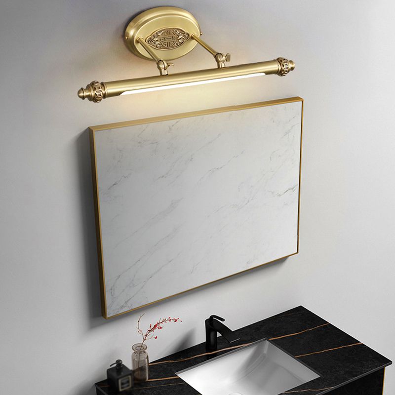 Stile moderno di illuminazione da vanità lineare in metallo 1 funce murale di vanità della luce in oro