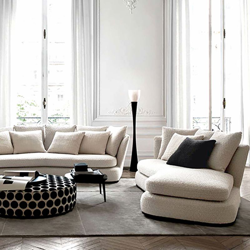 French Country Flared Arms Chaise, One Armed Accent Chair for Living Room