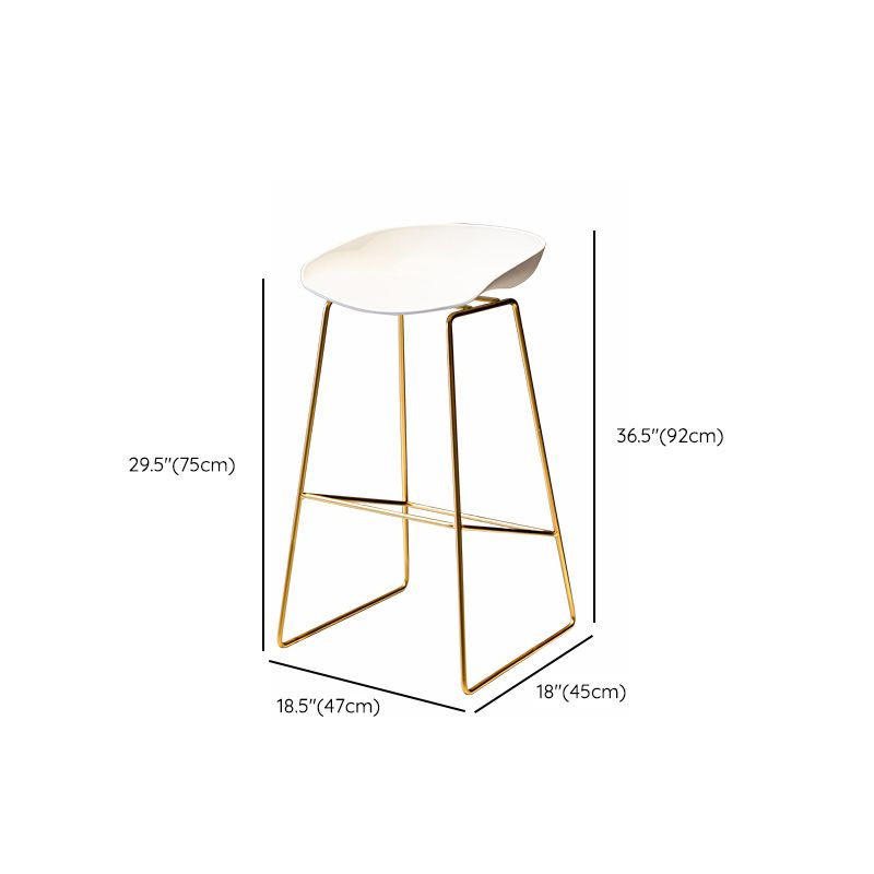 Glam Low Back Dining Stools Armless Bar Stools with Footrest