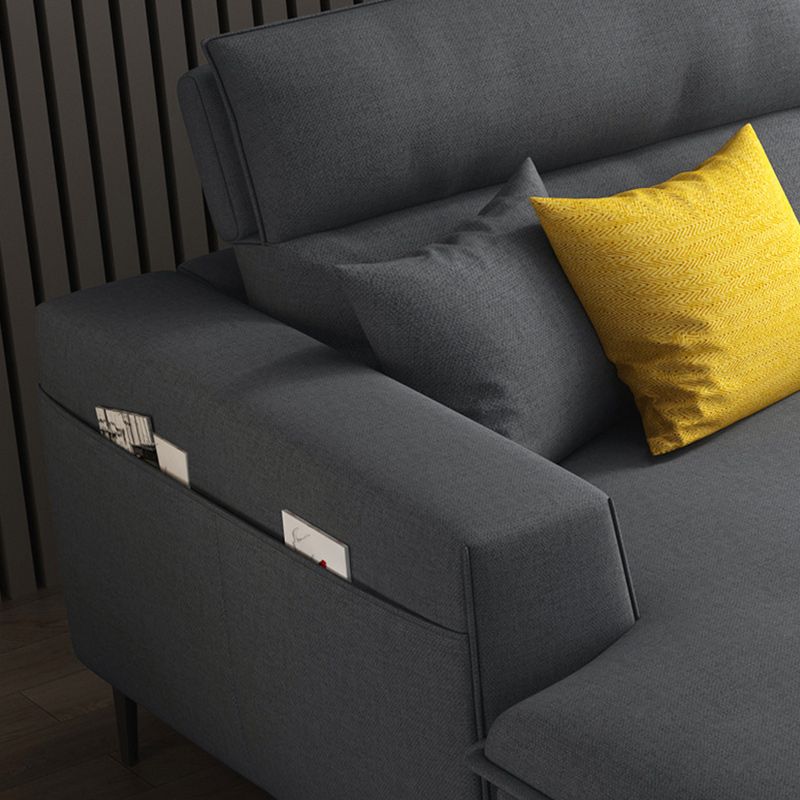 Linen Contemporary Cushions Sofa & Chaise Cushion Back Square Arm Sofa