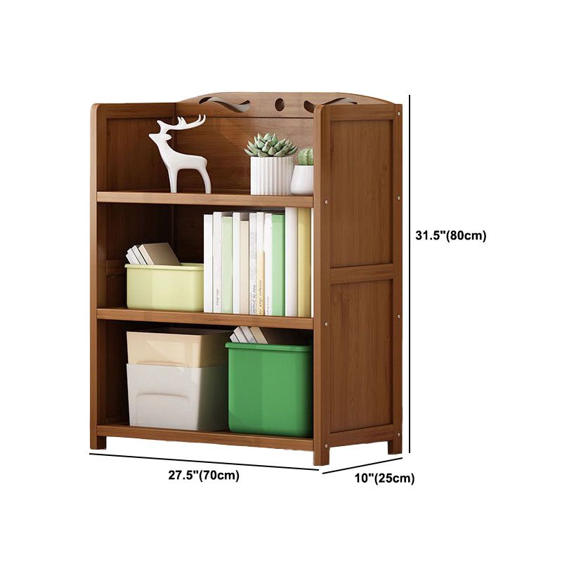 Contemporary Floor Closed Back Bookshelf Bamboo Home Shelf Bookcase