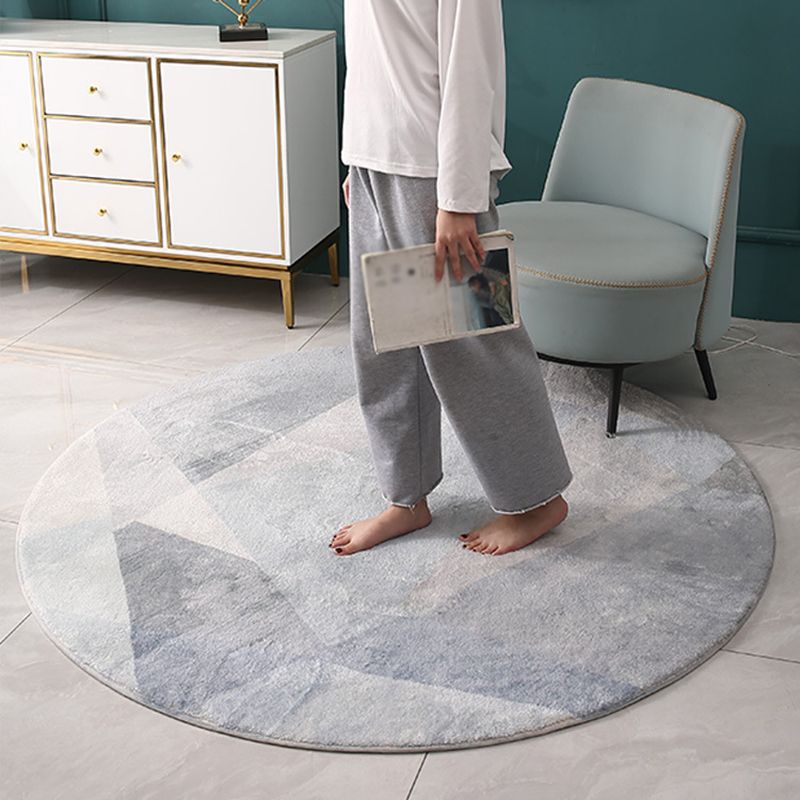 Apricot Minimalist Indoor Rug Polyester Abstract Carpet Anti-Split for Indoor Room