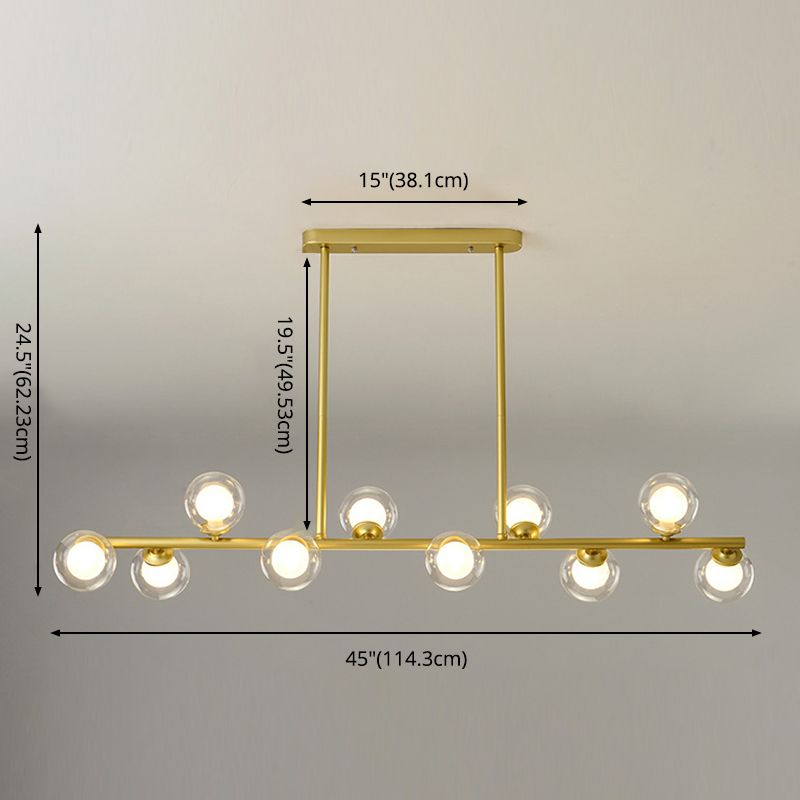 Orb Room Isola Lucile dell'isola Glass Lampella a base di isola in stile contemporaneo
