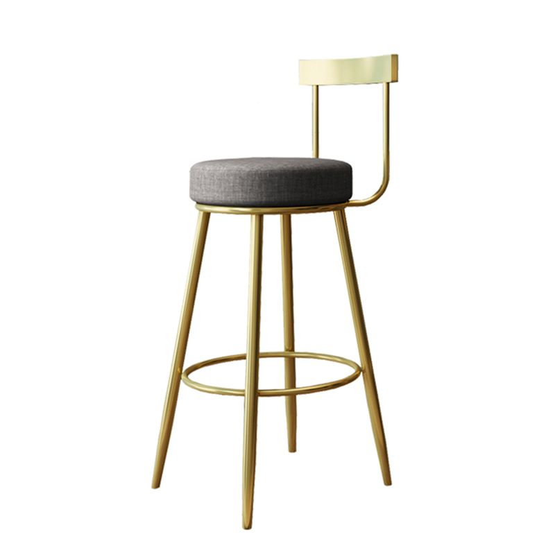 Nordic Style Bar-stool Round Seat Counter Bar Stool with Metal Legs