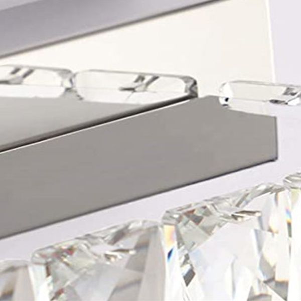Single Chrome Modern Style Bathroom Vanity Light LED Crystal Bath Bar