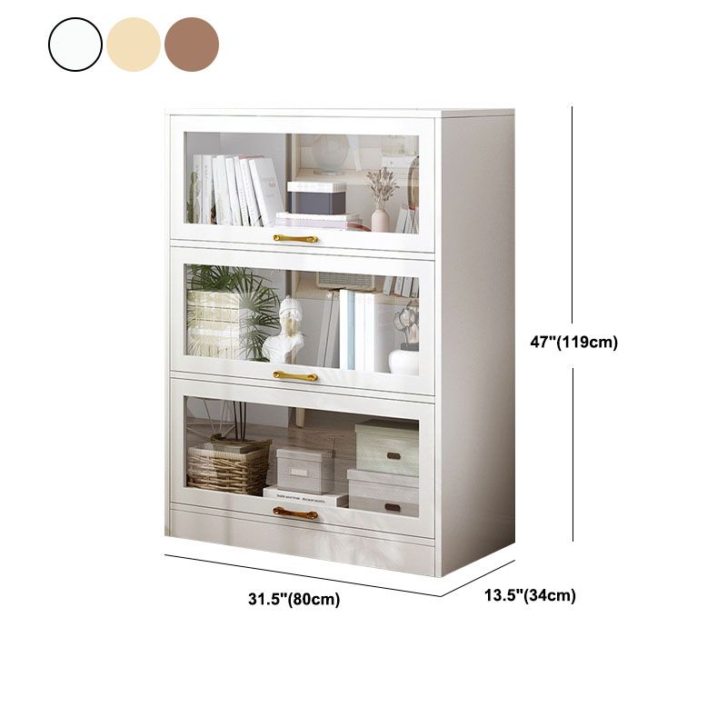 Modern Engineered Wood Shelf Bookcase Floor Closed Back Home Book Shelf with Doors