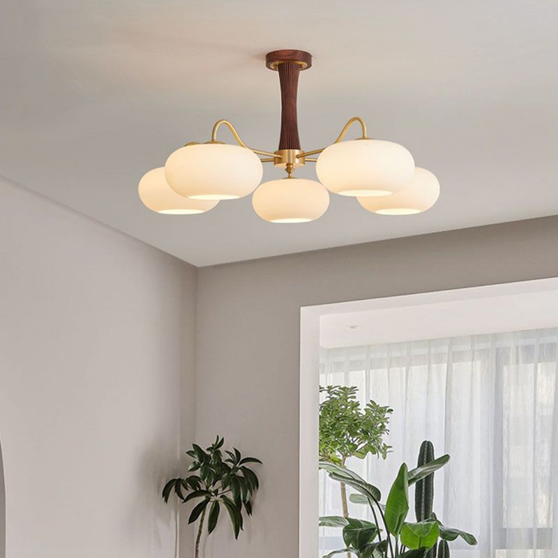 Modern Simple Wooden Ceiling Light Dome Shape Ceiling Lamp for Bedroom