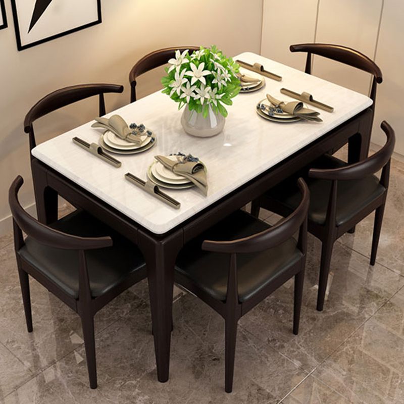 Modern Style Open Back Chair Dining Armless Side Chair with Wooden Legs