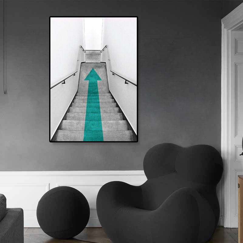 Lichte kleur foto trap canvas architectuur hedendaagse getextureerde muur kunst decor