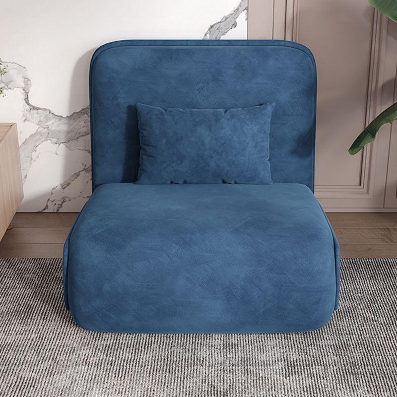 Velvet Sleeper Sofa 25.59" Wide Blue Foldable Armless Sofa Bed