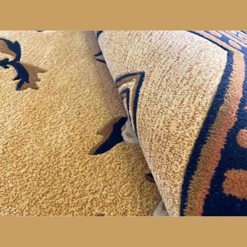 Red Living Room Area Carpet Shabby Chic Antique Pattern Area Rug Polyester Non-Slip Rug