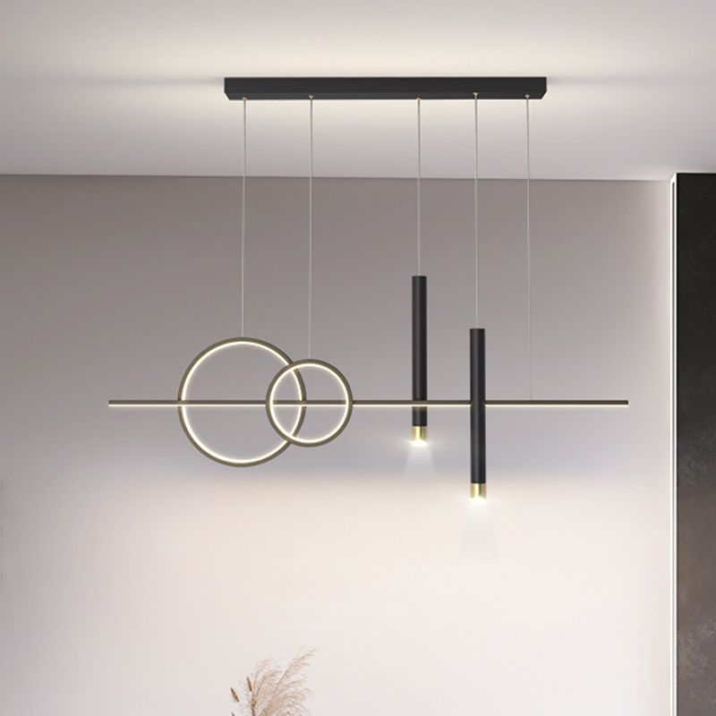 Modern Linear Island Chandelier Lights Metal Pendant Lighting Fixtures