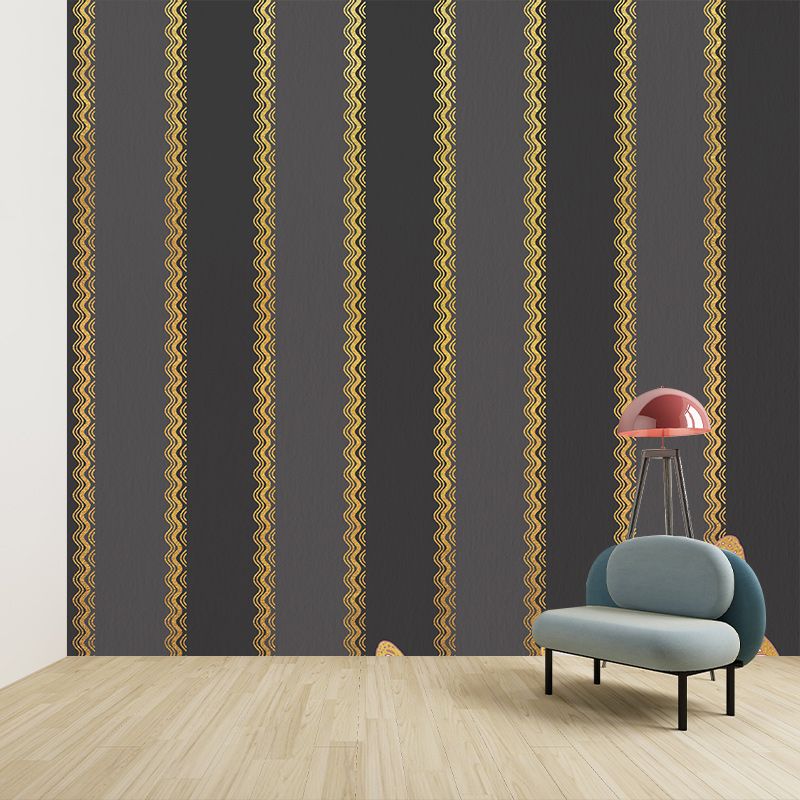 Stripe Mildew Resistant Wallpaper Illustration Sleeping Room Wall Mural