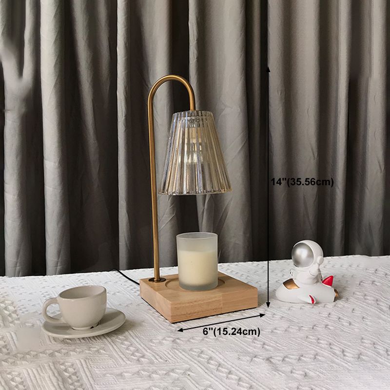 1 illuminazione da tavolo cono chiaro moderno illuminazione da tavolo in vetro per camera da letto, solo luce