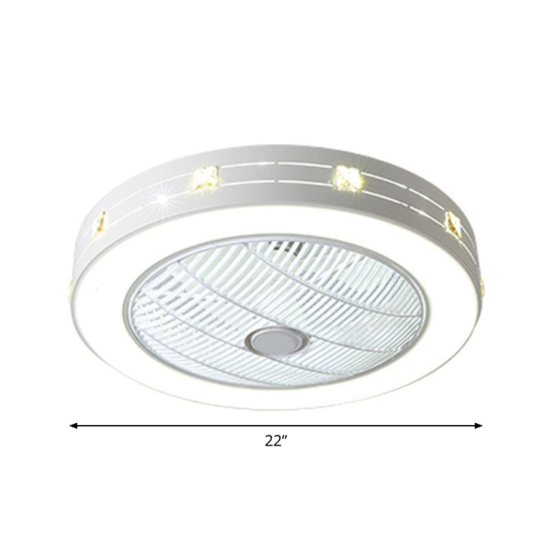 22 "breites Schlafzimmer mit breitem LED -Schlafzimmer mit zeitgenössischer weißer Hangleuchte Leuchte mit runden Acrylschatten