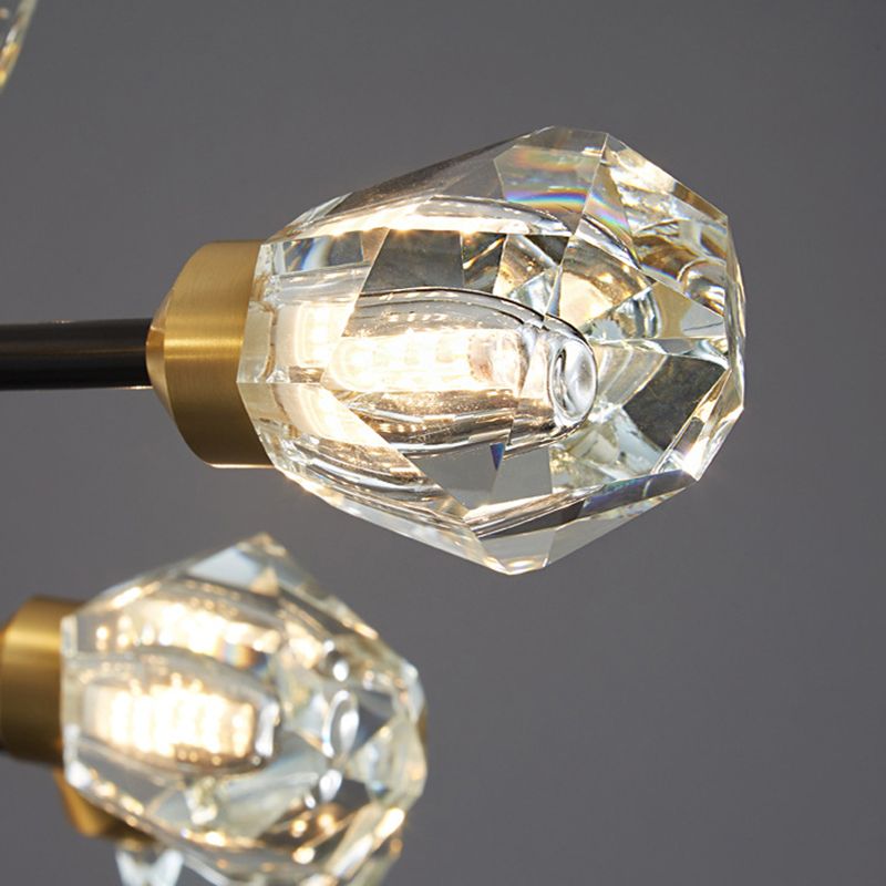 Moderne stijl sputnik kroonluchter verlichting kristal kroonluchter in zwart