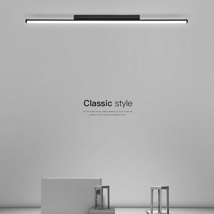 Lineare Deckenleuchte im minimalistischen Stil, LED-Beleuchtung aus Metall in Deckennähe