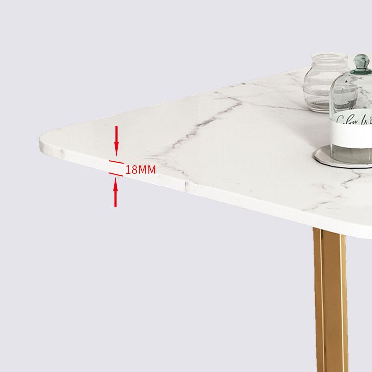 Rectángulo de mesa de comedor de piedra de estilo contemporáneo para el comedor en casa