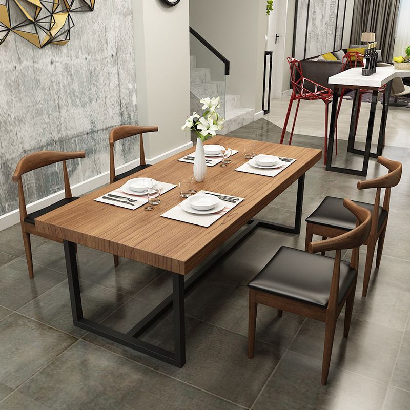 Modern 1/5/7 Pieces Dining Set Rectangle Pine Wood Dining Table for Cafe