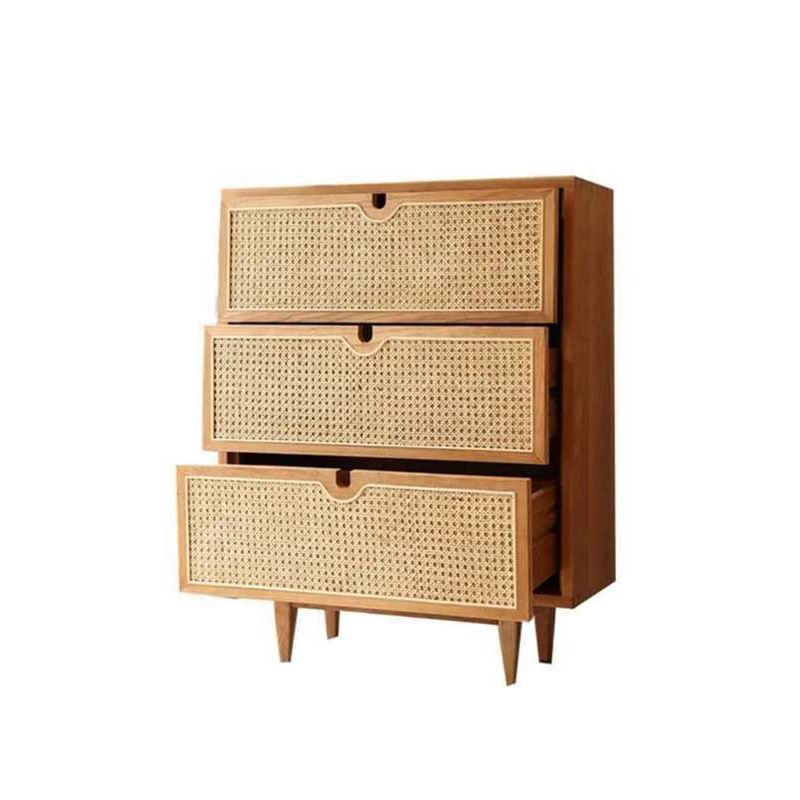 Modern Accent Chest Rectangle Side Cabinet with Natural Finish