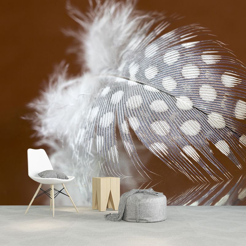 Bird Feathers Wall Paper Murals Stain Resistant Wall Decor for Sleeping Room