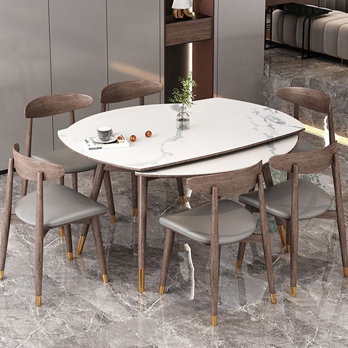 1/4/7 Pcs Table Furniture Set Dining Table Set with Sintered Stone Top for Home