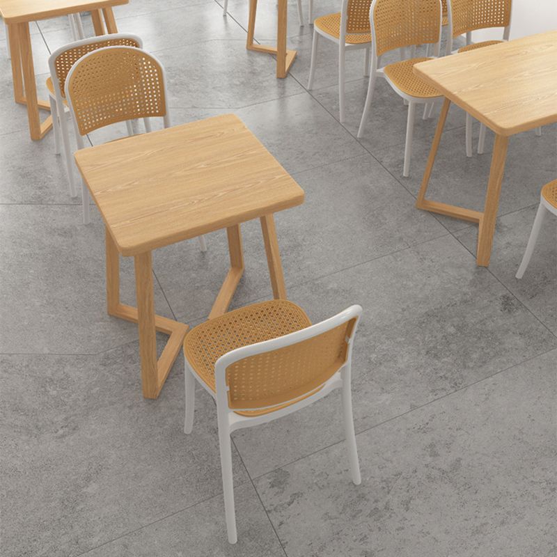 Nordic Style Armless Side Chairs Open Back Chair with Plastic Legs for Home Use