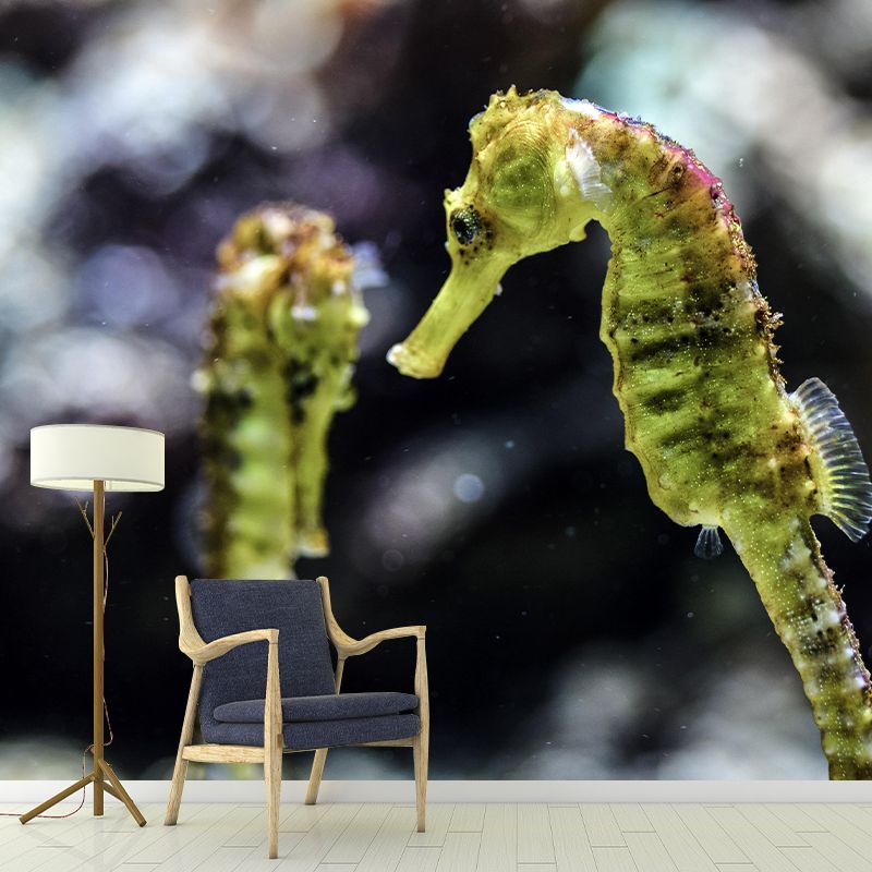 Customized Contemporary Hippocampus Mural Mildew Resistant for Sitting Room Bedroom