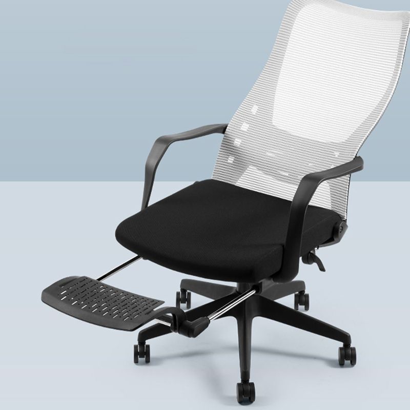 Fixed Arms Desk Chair Adjustable Seat Height Swivel Chair with Wheels