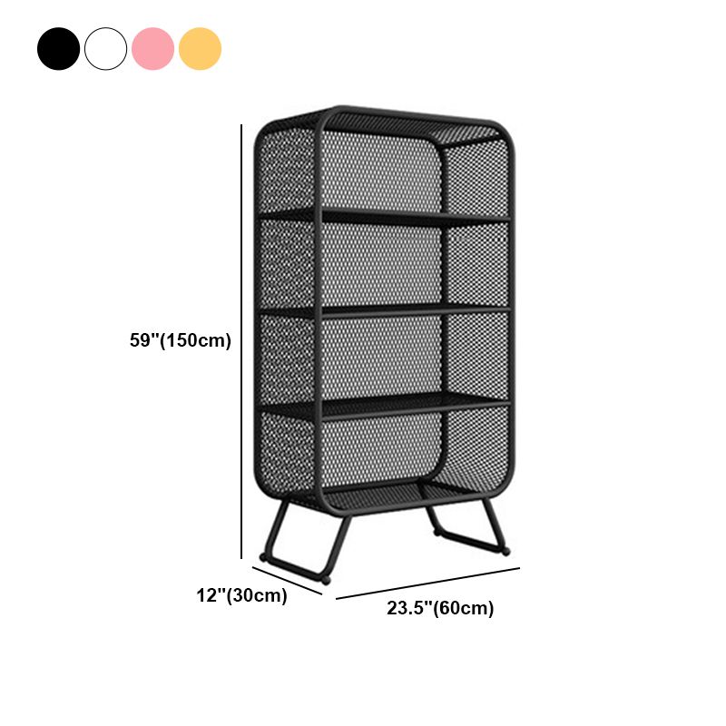 Glam Style Bookshelf Metal Closed Back Shelf Bookcase for Home Use