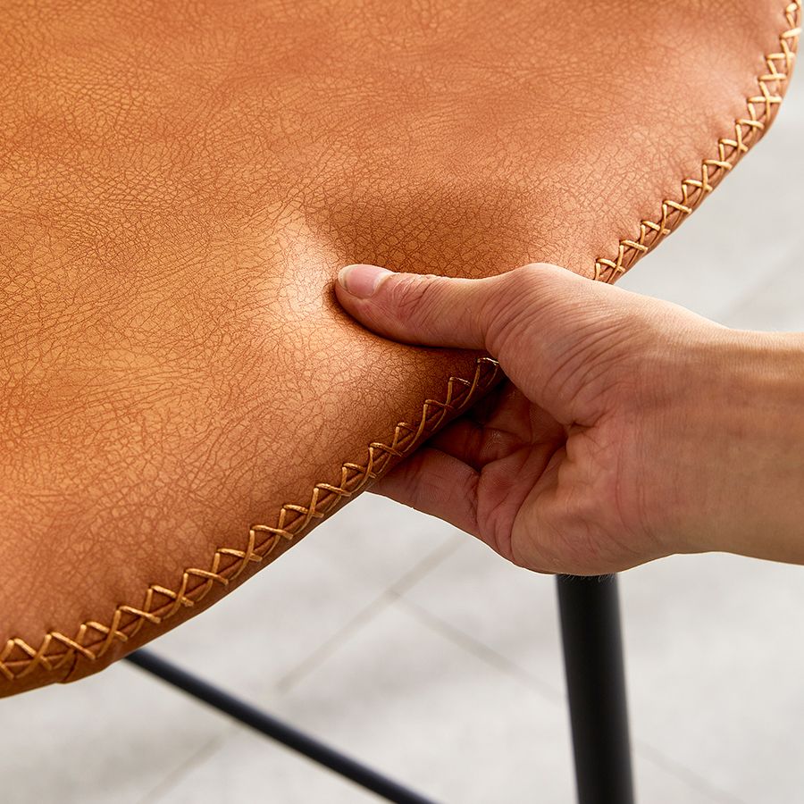 Coffee Shop Bar Stool Leather Armless Modern Distressed Counter Stools