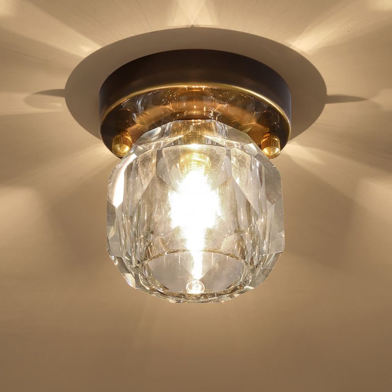 Luminaire de plafond en forme de boule noire, éclairage de plafond moderne en cristal