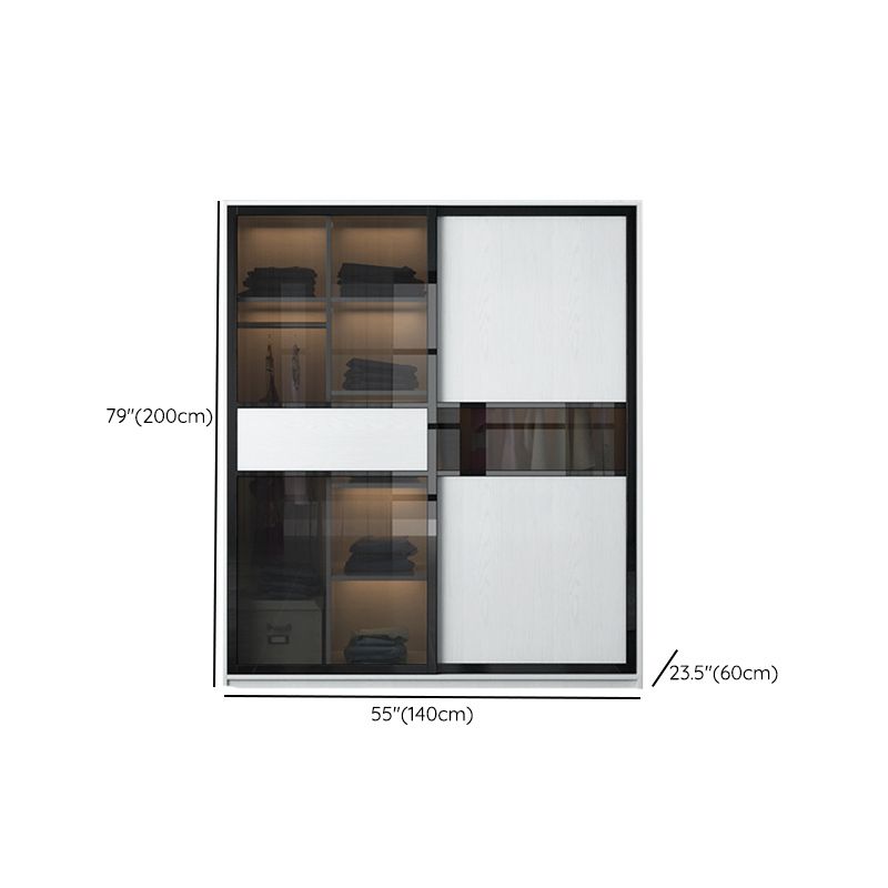White Storage Cabinet with Glass Doors Contemporary Hinged Door Cabinet