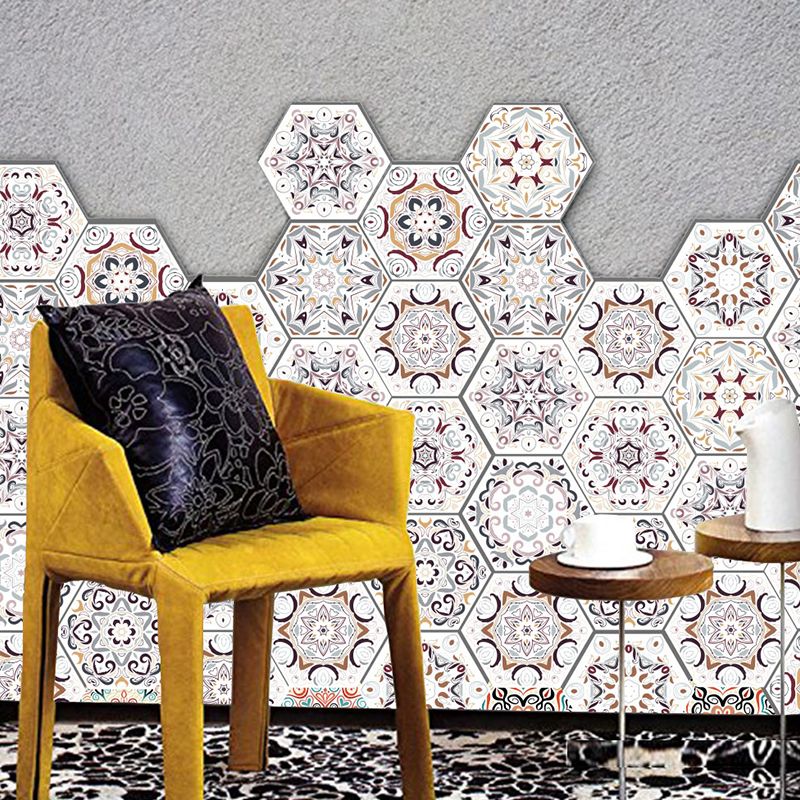 Peel and Stick Snowflakes Wallpaper Panel Bohemian Style PVC Wall Covering, 10-sq ft