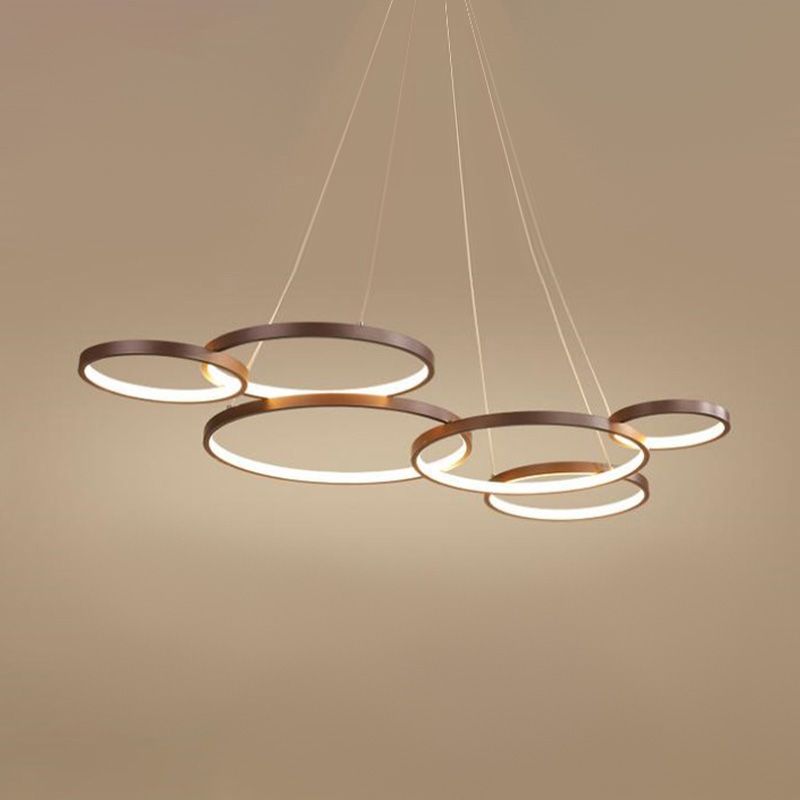 Metalen ringverhangverlichting Moderne stijl Multi -lichten kroonluchter lamp