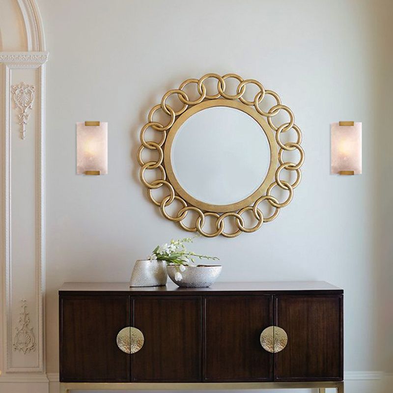 Modern Brass Wall Light Rectangle Shape Wall Sconce Light for Bedroom