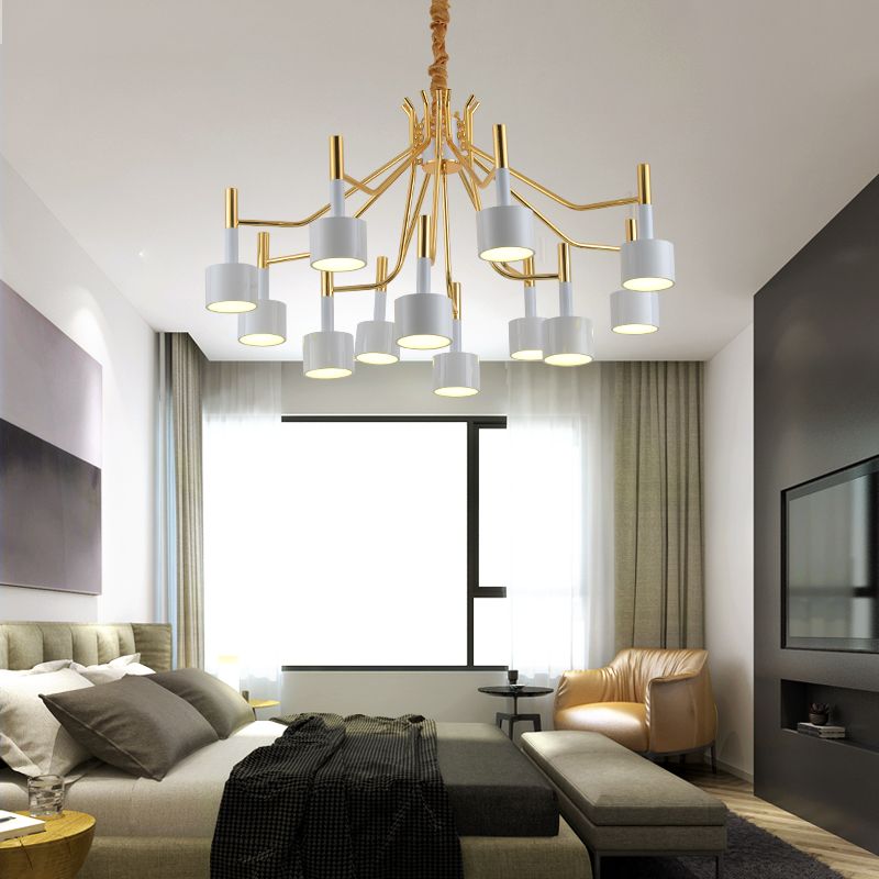 Postmodern Style Chandelier Branching Hanging Pendant Light with Iron Shade